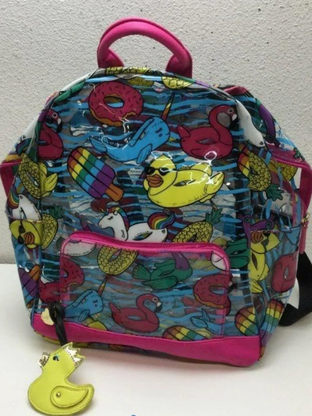 Betsey Johnson Y2K Pool Party Clear Vinyl Backpack Festival Stadium Bag